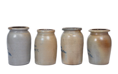 Lot of Four: A. P. Donaghho / Parkersburg, W. VA Stoneware Canning Jars