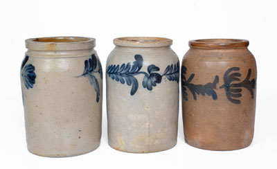 Lot of Three: Half-Gallon Remmey Family, Philadelphia Stoneware Jars