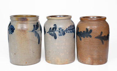 Lot of Three: Half-Gallon Remmey Family, Philadelphia Stoneware Jars