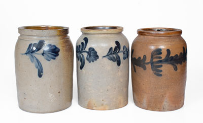 Lot of Three: Half-Gallon Remmey Family, Philadelphia Stoneware Jars