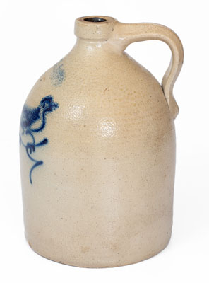 J. NORTON & CO. / BENNINGTON, VT Stoneware Jug w/ Slip-Trailed Bird Decoration