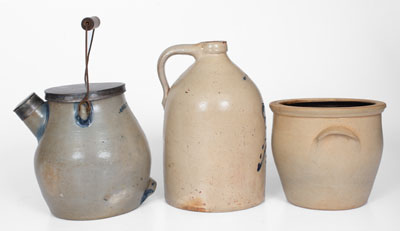 Lot of Three: BINGHAMTON, New York Stoneware Vessels