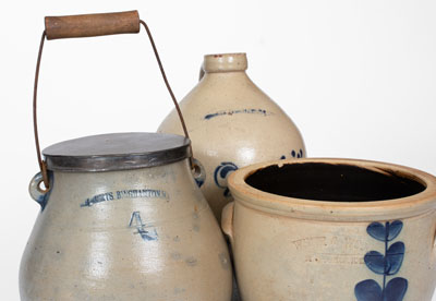 Lot of Three: BINGHAMTON, New York Stoneware Vessels