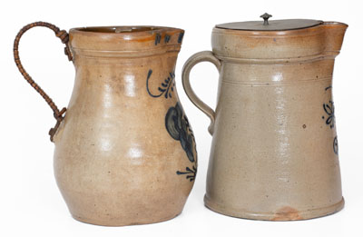 Lot of Two: Stoneware Pitchers attrib. Somerset Potters Works, Somerset, Massachusetts