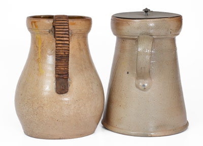 Lot of Two: Stoneware Pitchers attrib. Somerset Potters Works, Somerset, Massachusetts