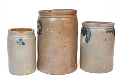 Lot of Three: Stoneware Jars, Baltimore, Maryland origin, circa 1880
