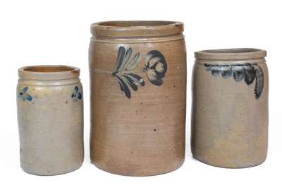 Lot of Three: Stoneware Jars, Baltimore, Maryland origin, circa 1880