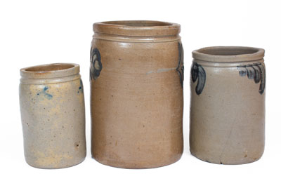 Lot of Three: Stoneware Jars, Baltimore, Maryland origin, circa 1880