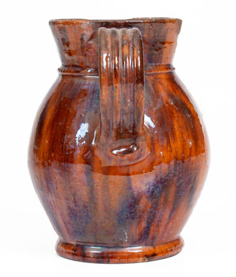 Redware Pitcher w/ Incised Eagle and Birds, attrib. Jacob Medinger, Montgomery County, PA