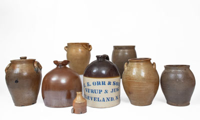 Lot of Eight: Assorted Stoneware Vessels