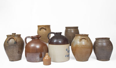 Lot of Eight: Assorted Stoneware Vessels