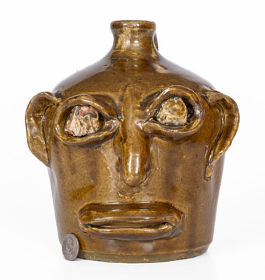 Extremely Rare Cheever and Lanier Meaders Rock Eye and Tooth Face Jug, circa 1967