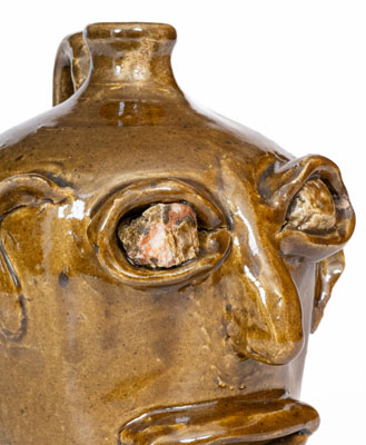 Extremely Rare Cheever and Lanier Meaders Rock Eye and Tooth Face Jug, circa 1967