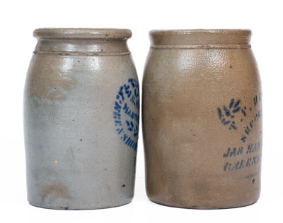 Lot of Two: GREENSBORO, PA Stoneware Jars by JAS. HAMILTON and T. F. REPPERT