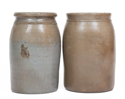 Lot of Two: GREENSBORO, PA Stoneware Jars by JAS. HAMILTON and T. F. REPPERT