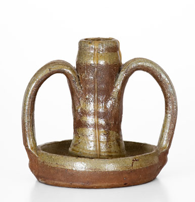 Middle Tennessee Salt-Glazed Stoneware Candlestick, late 19th or early 20th century