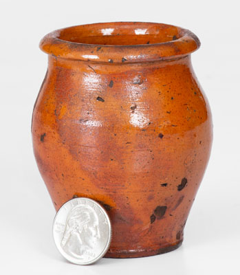 Scarce Miniature Tennessee Redware Jar, possibly Hawkins County, c1800-1840