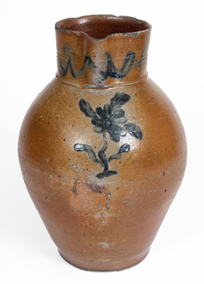 Large-Sized Stoneware Pitcher w/ Incised Floral Decoration, possibly John Floyd at the Graves Pottery, Knox County, TN