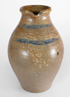 Large-Sized New Jersey or New York Stoneware Pitcher w/ Coggled Decoration, early 19th century