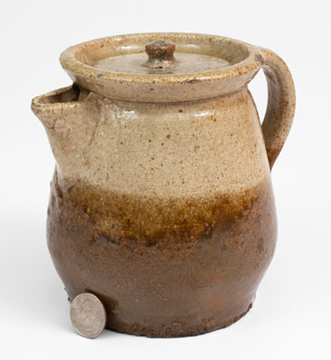 Rare Stoneware Coffee Boiler w/ Two-Tone Glaze, attrib. Stork/Landrum Pottery, Columbia, SC, c1880