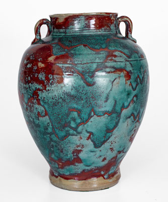 Exceptional Large-Sized JUGTOWN / WARE Art Pottery Vase w/ Chinese Blue Glaze, North Carolina, circa 1930