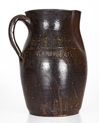 Rare W GRINSTAFF, Knox County, Tennessee Stoneware Pitcher, c1885-1895