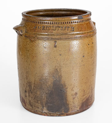 W. GRINSTAFF, Blount County, Tennessee Salt-Glazed Stoneware Jar, c1870-1890