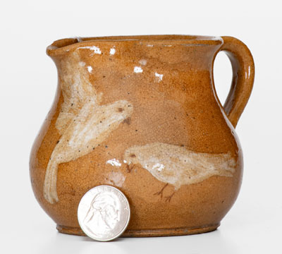 HILTON (Catawba County, NC) Stoneware Pitcher w/ Bird Motif, circa 1940