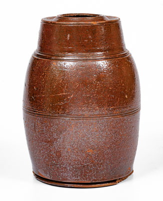 Attrib. Cain Pottery, Sullivan County, Tennessee Redware Canning Jar, circa 1840-1880