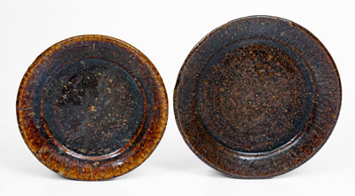 Two Alkaline-Glazed Stoneware Plates attrib. J.S. Penland, Buncombe County, North Carolina