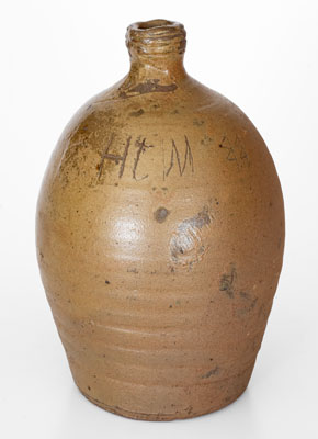 Alkaline-Glazed Southern Stoneware Jug Inscribed HJM BB, second half 19th century