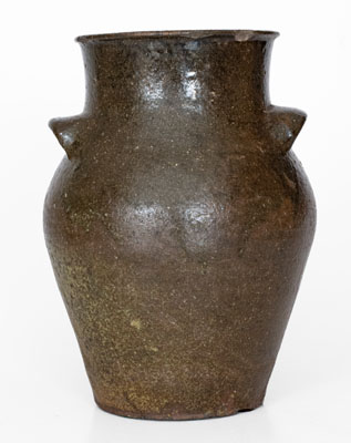 Alkaline-Glazed Stoneware Jar attrib. Mossy Creek, GA, possibly Hezekiah Chandler, circa 1830