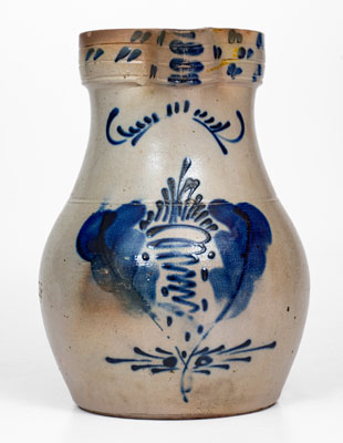 Two-Gallon Stoneware Pitcher w/ Abstract Cobalt Decoration, attrib. Somerset Potters Works, Massachusetts