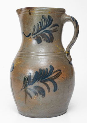 Rare Large-Sized Stoneware Pitcher attrib. Thompson Pottery, Morgantown, West Virginia, circa 1870