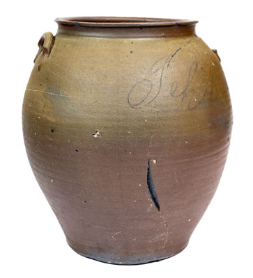 Very Rare Stoneware Jar Inscribed 