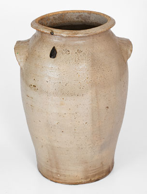 Four-Gallon Salt-Glazed Stoneware Jar Stamped JC (John Wesley Carpenter, Piper's Gap, Carroll County, VA)