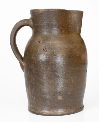 Very Rare T R WADDELL / Va (Alleghany County) Salt-Glazed Stoneware Pitcher, mid 19th century