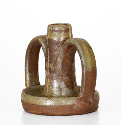 Middle Tennessee Salt-Glazed Stoneware Candlestick, late 19th or early 20th century