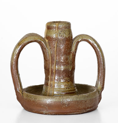 Middle Tennessee Salt-Glazed Stoneware Candlestick, late 19th or early 20th century