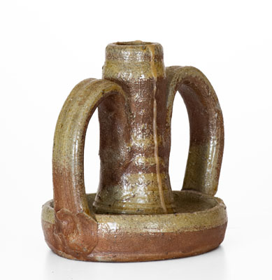 Middle Tennessee Salt-Glazed Stoneware Candlestick, late 19th or early 20th century