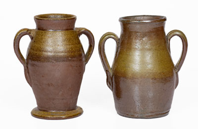 Two Salt-Glazed Middle Tennessee Stoneware Vases, late 19th or early 20th century