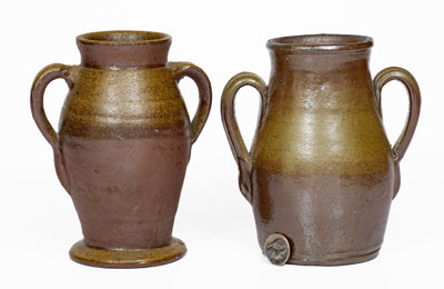 Two Salt-Glazed Middle Tennessee Stoneware Vases, late 19th or early 20th century