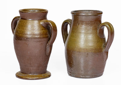 Two Salt-Glazed Middle Tennessee Stoneware Vases, late 19th or early 20th century