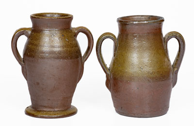 Two Salt-Glazed Middle Tennessee Stoneware Vases, late 19th or early 20th century