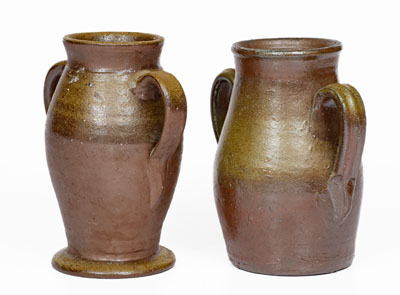 Two Salt-Glazed Middle Tennessee Stoneware Vases, late 19th or early 20th century