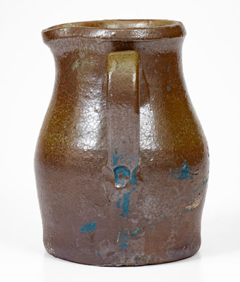 Scarce Salt-Glazed Middle Tennessee Double-Handled Stoneware Pitcher, late 19th or early 20th century