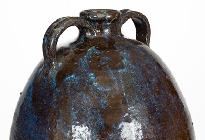 Five-Gallon Double-Handled Southern Stoneware Jug w/ Alkaline Glaze, late 19th or early 20th century