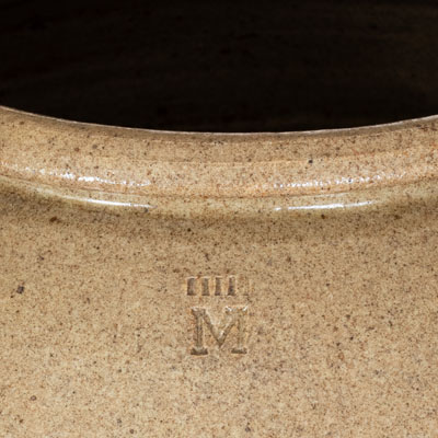 Alkaline-Glazed Stoneware Jar, Stamped 