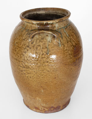 Rare "J.P. Bodie / Maker" Alkaline-Glazed Stoneware Jar, Jesse P. Bodie, Kirksey's Crossroads, Edgefield District, SC