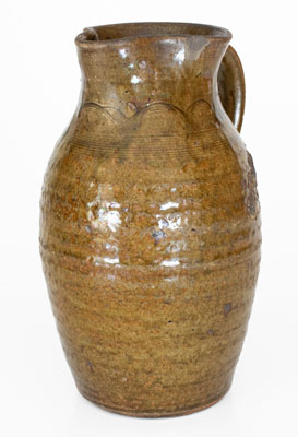 Rare Alkaline-Glazed Stoneware Pitcher attrib. Thomas Owenby, Union District, SC, circa 1860